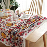 Bohemian Countryside Style Flower Tablecloth