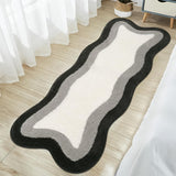 Black Gradient Bath Mats, Rug for Bathroom, Cute Non-Slip Irregular Shape Carpet for Shower Room