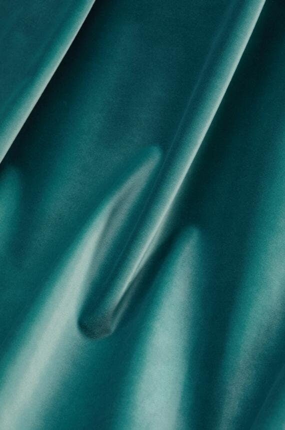 Gray Green Velvet Shower Curtain