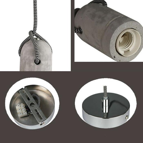 Concrete Bare Bulb Light Fitting Pendant Light