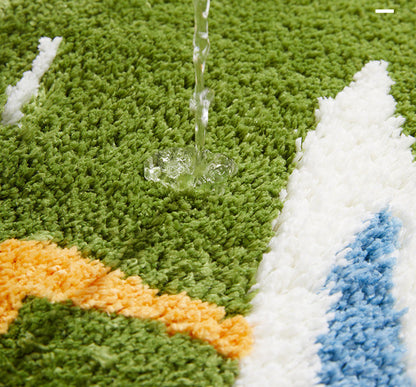 Cute Little Duck Bath Mat, Green Bathroom Rug, Water-Absorbent Mat for Bath Shower, Cute Bedroom Mat