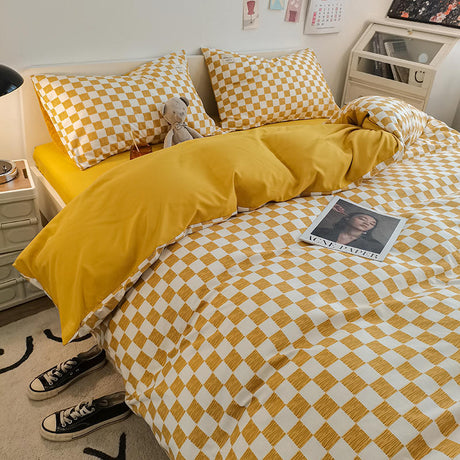 Small Checkerboard Poly Duvet Cover Bedding Set