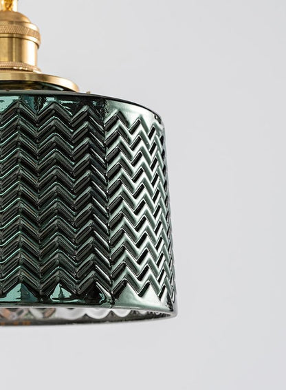 Emerald Fluted Dome Glass Pendant Light