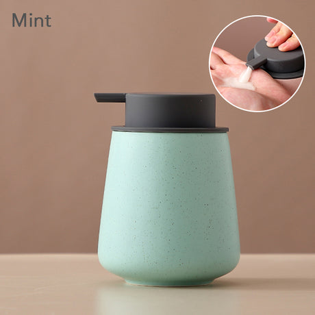 Ceramic Soap Dispenser, Foaming Pump Bathroom Bottle, Simple Design, Refillable Reusable Lotion Pump for Bathroom Kitchen, 400ml/13.52oz