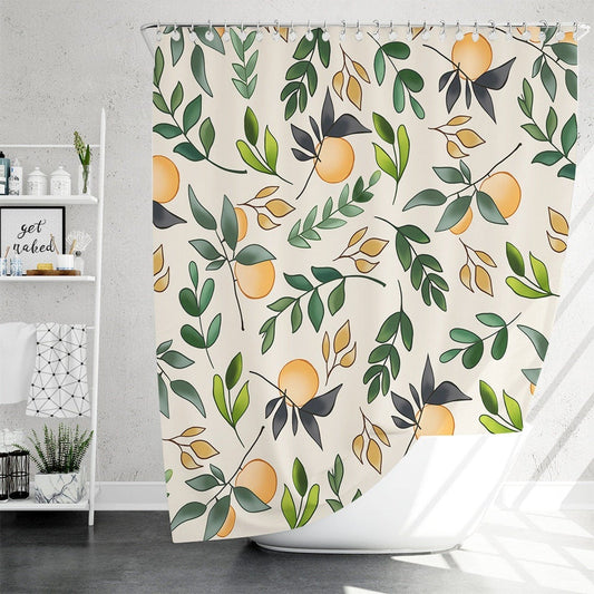 Orange Fruit Pattern Shower Curtain