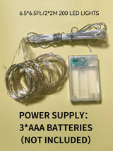 Led 2 x 2M Curtain String Light with 20pcs Clip 200 - Novelty Lighting