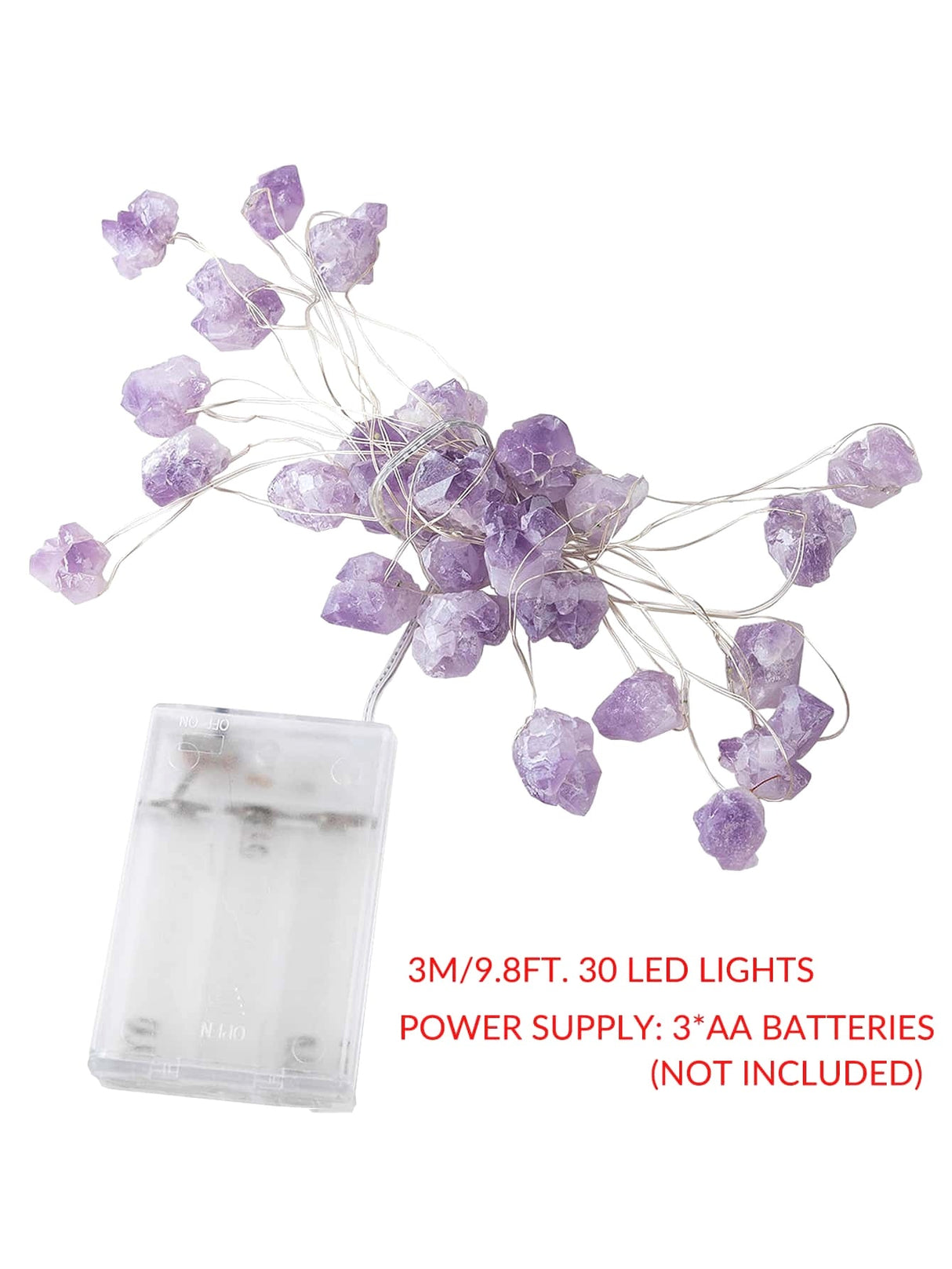 30 LED 3M Natural Amethyst String Light - Novelty Lighting