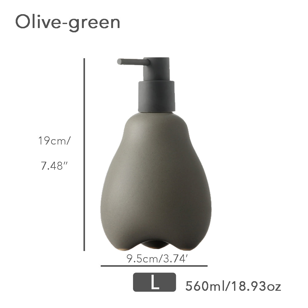 Mint Ceramic Soap Dispenser, Liquid Bathroom Bottle, Simple Design, Refillable Reusable Lotion Pump for Bathroom Kitchen, 560ml/18.93oz