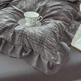 Solid Seersucker Poly Duvet Cover Bedding Set