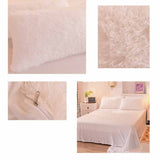 Solid Color Poly Mink Flannel Puffy Duvet Cover Bedding Set