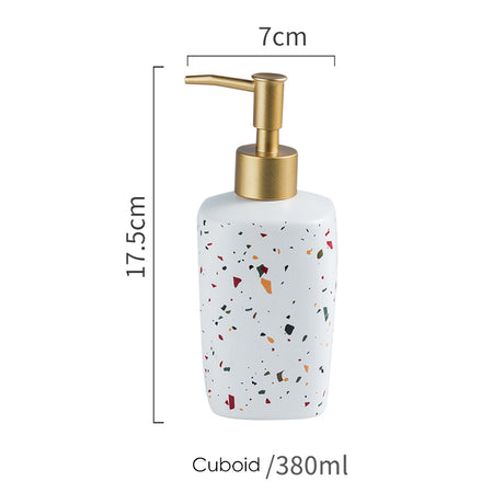 Ceramic Soap Dispenser, Liquid Soap Pump Bottle, Colorful Marble Texture