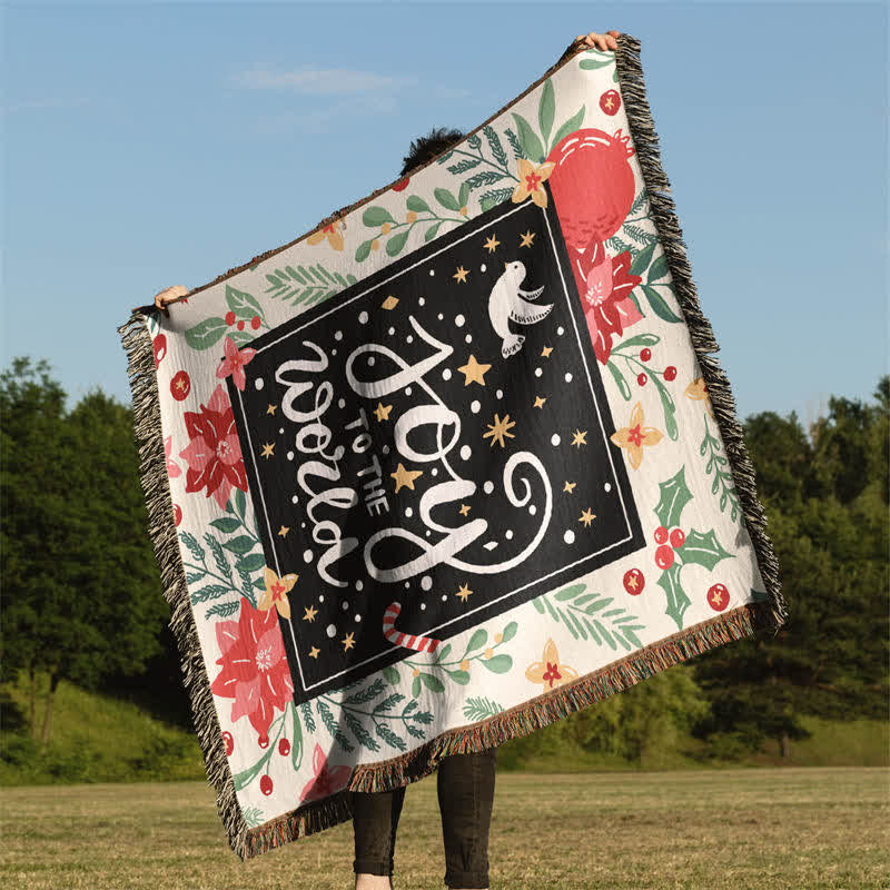 "Joy To The World" Tassel Blanket