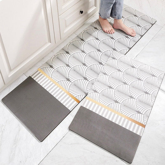 Geometric Ginkgo Kitchen Floor Mat
