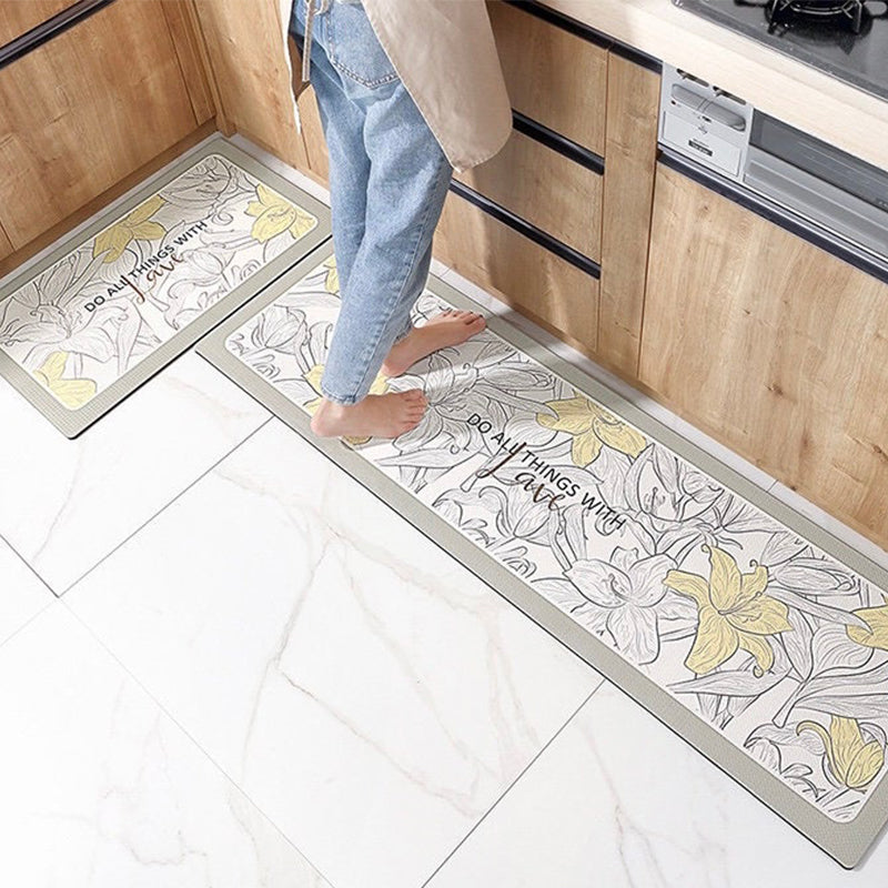 Yellow Lily Kitchen Floor Mat