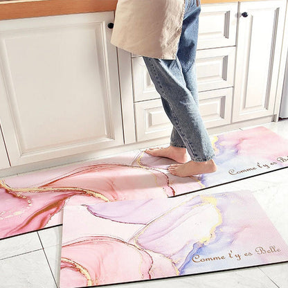 Romantic Pink Kitchen Floor Mat