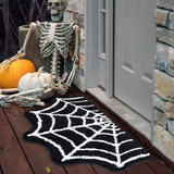 Feblilac Spider Web Bath Mat, 31×20" Halloween Bath Mat Non-Slip Rugs Spiderweb Rug Machine Washable Goth Bath Mat Area Rugs Gothic Rug for Front Door, Bedroom, Living Home (Black)