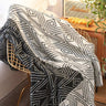 Black & White Geometric Pattern Reversible Blanket