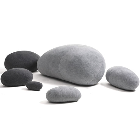 Realistic Stone Plush Pillow Cobblestone Soft Lazy Sofa Multifunctional Stone Cushion Creative Gift Props 6pc Set