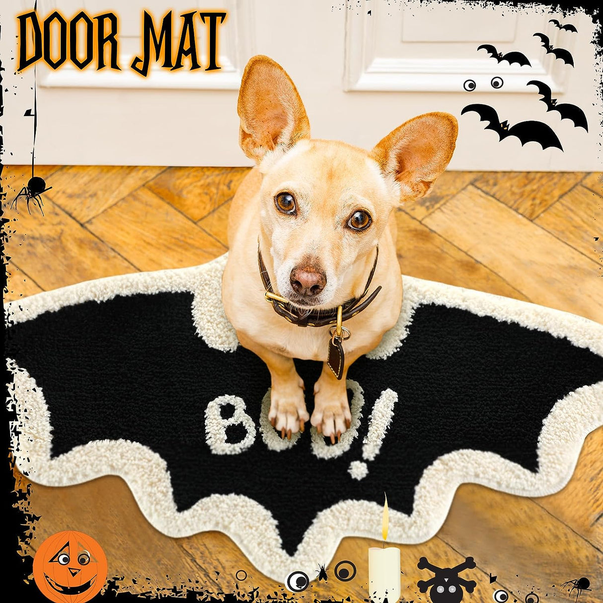 Feblilac Halloween Bat Bath Mat Coffin Bath Mat Decor Halloween Rug Decor Black Gothic Gift Room Decorations Spooky Witch Home Bat Shaped Mats Coffin Rugs Bat Rugs for Bathroom Bedroom Kitchen (Bat)