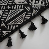 Black Geometric Curtains Semi Blackout Drapes