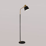 Black Finish Small Barrel Floor Lighting Modernist Single Light Metallic Floor Stand Lamp for Bedroom