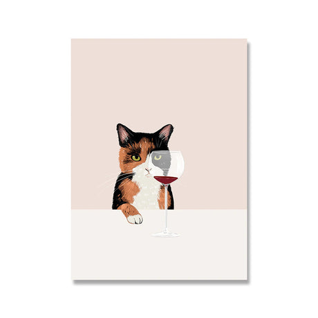Cat & Wine Poster