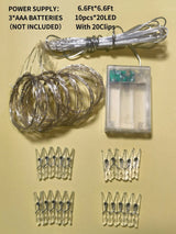 Led 2 x 2M Curtain String Light with 20pcs Clip 200 - Novelty Lighting