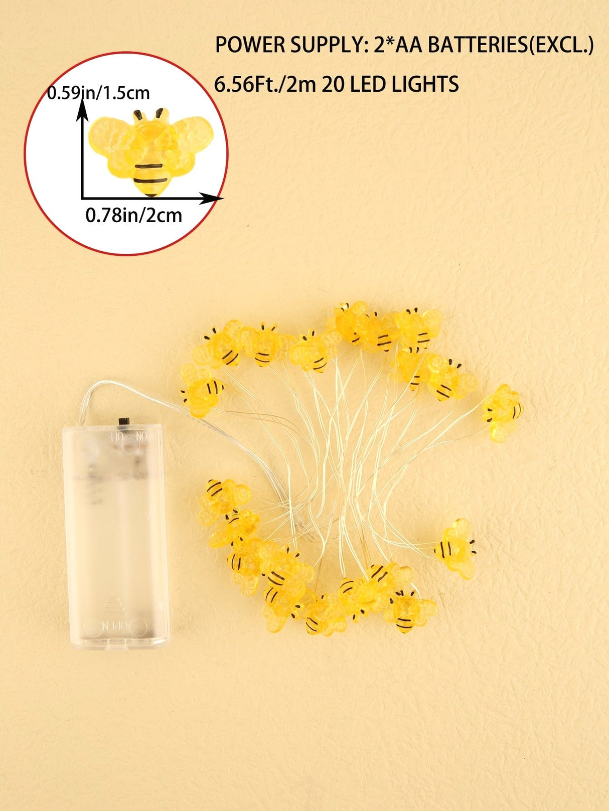 20 Led 2M Bee String Light - Novelty Lighting