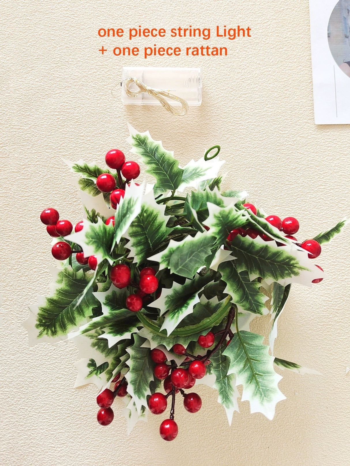 Christmas Red Fruit Decor String Light 1pc - Lighting & Lamp