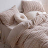 Solid Poly Rabbit Wool Milk Cashmere Duvet Cover Bedding Set