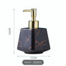 Cute Ceramic Soap Dispenser, Marble Texture Pottery Shampoo Lotion Bottle, 350ml