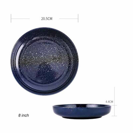 Japanese Deep Round Ceramic Dish Plate, Restaurant Home Salad Dish Plate, Kitchen Creative Cutlery Soup Plate