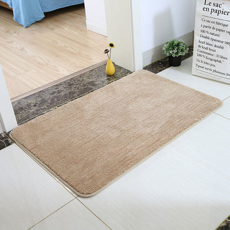 Beige Solid Tufted Bath Mat