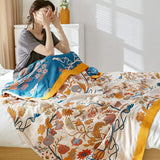 Blooming Flower Pattern Cotton Reversible Quilt