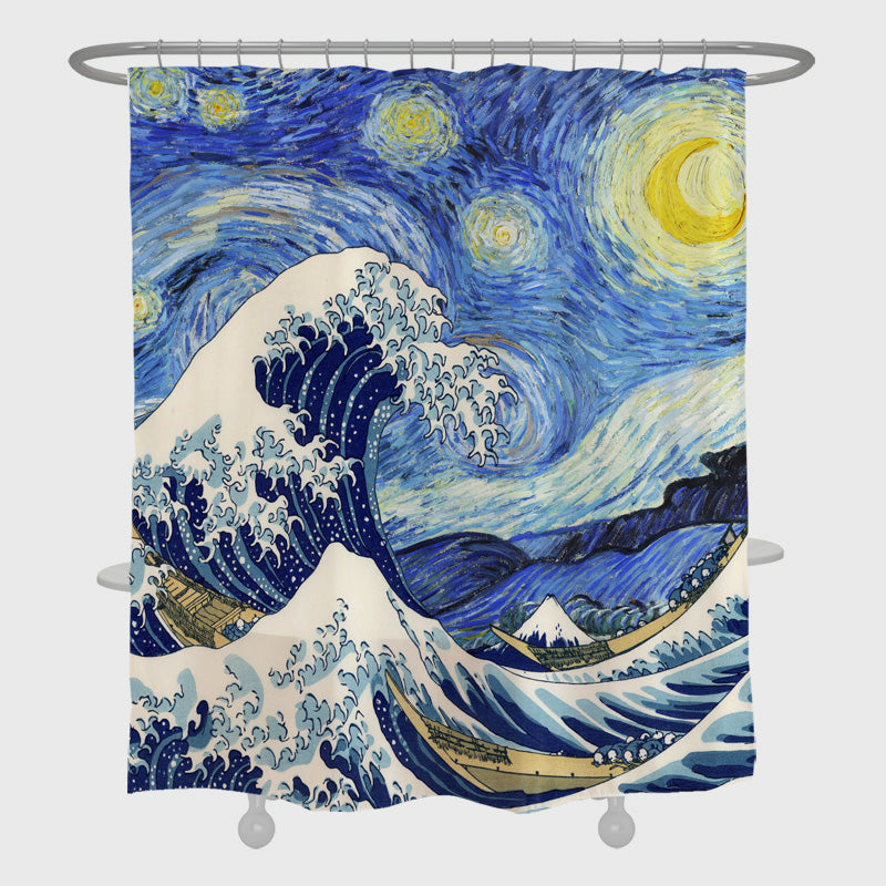 Blue Waves Monet Style Shower Curtain