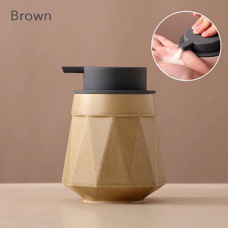 Ceramic Soap Dispenser, Foaming Pump Bathroom Bottle, Simple Design, Refillable Reusable Lotion Pump for Bathroom Kitchen, 400ml/13.52oz