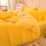 Solid Color Poly Mink Flannel Puffy Duvet Cover Bedding Set