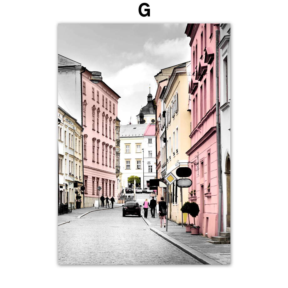 Poster Flower Street Landscape Wall Art Canvas Painting Posters And Prints Wall Pictures For Living Room Decor