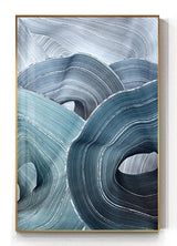 Modern Abstract Blue Gold Foil Canvas Art