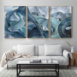 Modern Abstract Blue Gold Foil Canvas Art