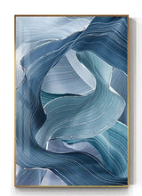 Modern Abstract Blue Gold Foil Canvas Art