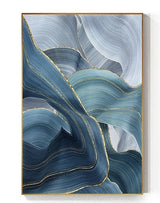 Modern Abstract Blue Gold Foil Canvas Art