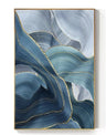 Modern Abstract Blue Gold Foil Canvas Art