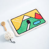 Abstract Hill and Cave Bath Mat