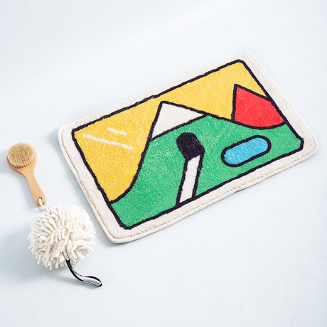 Abstract Hill and Cave Bath Mat