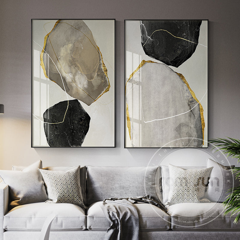 Abstract Yellow And Black Blocks Canvas Painting Fashion Poster Print Strange Thing Wall Art For Living Room Cuadros Home Decor