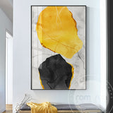 Abstract Yellow And Black Blocks Canvas Painting Fashion Poster Print Strange Thing Wall Art For Living Room Cuadros Home Decor