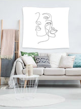 Abstract Face Print Tapestry