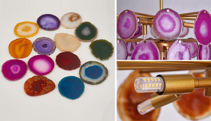 Slice Agate Tower Chandelier