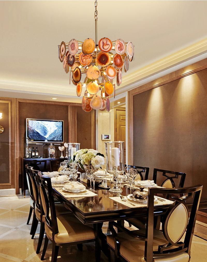 Slice Agate Tower Chandelier
